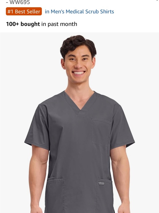 Cherokee Other - Cherokee Men's Pewter V-neck Top with 4 Pockets - STITCHING LOOSE FRONT